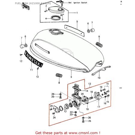 Robinet essence - Kawasaki - KZ1000A - 51023-1018