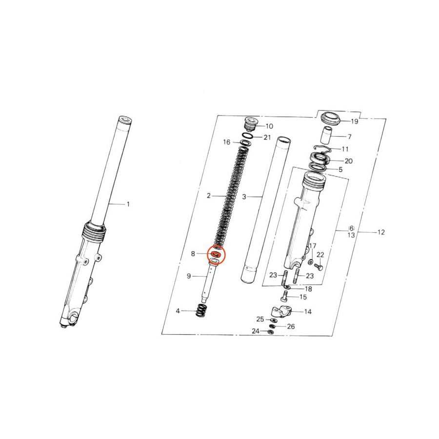 Fourche - Bague de de piston -