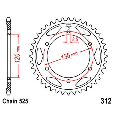 Transmission - Couronne - JTR - 312 - 525/40 dents