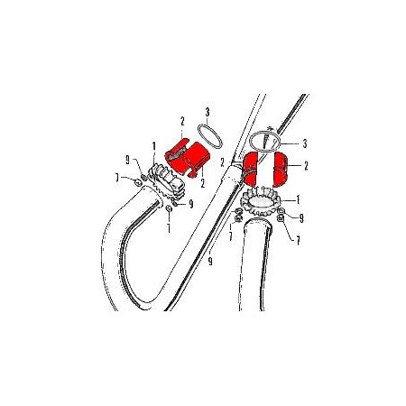 Service Moto Pieces|Echappement - 1/2 Lune de fixation - (x1) |Joint collecteur|6,80 €