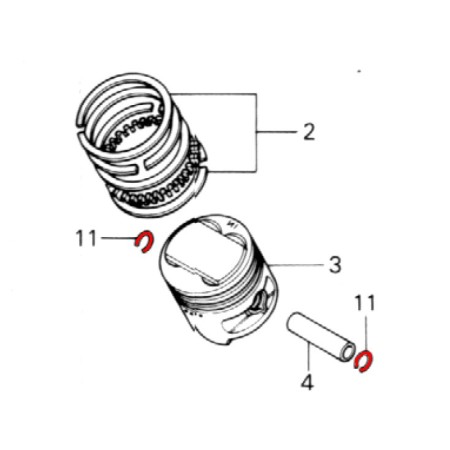 Moteur - Circlips - Axe de Piston - 16mm - (x2)