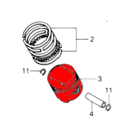 Moteur - Piston origine (+0.00) - CB360G