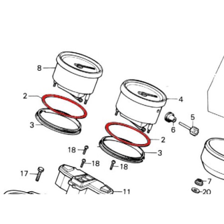 Service Moto Pieces|Compteur - cerclage Acier chromé - superieur - (x1)|Produit -999 - Plus disponible|19,50 €