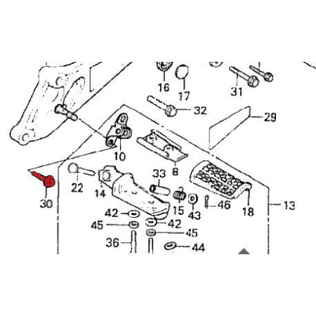 Cale Pied - Avant - Vis de fixation - M8 x26mm - (x1)