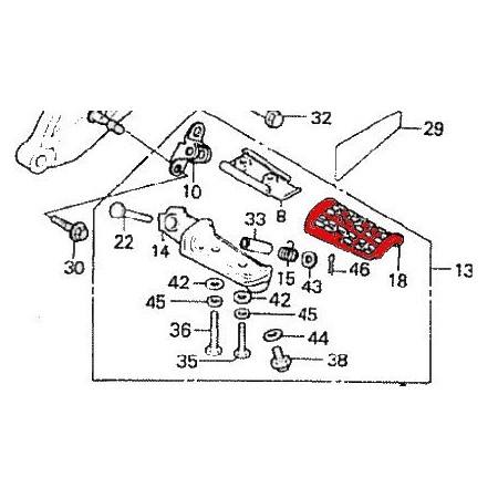 Service Moto Pieces|Cale Pied - Avant - Caoutchouc - (x1)|Cale Pied - Selecteur|11,90 €