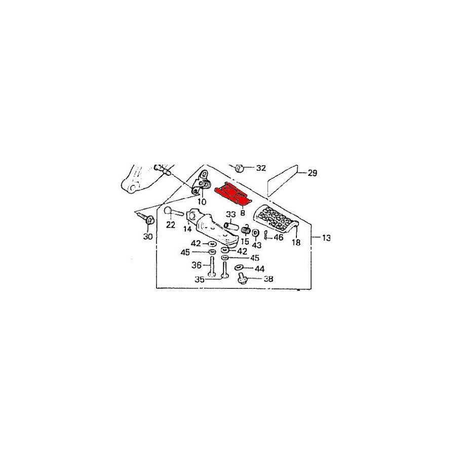 Service Moto Pieces|Cale Pied - Arriere - Caoutchouc - 43612-44B00|Cale Pied - Selecteur|19,90 €