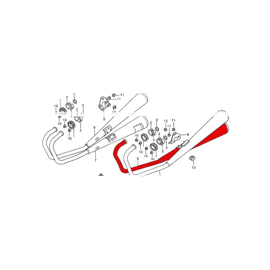 Service Moto Pieces|Echappement - CB250N/CB400N/CB450 - Silencieux droit - |Ligne - origine|139,00 €