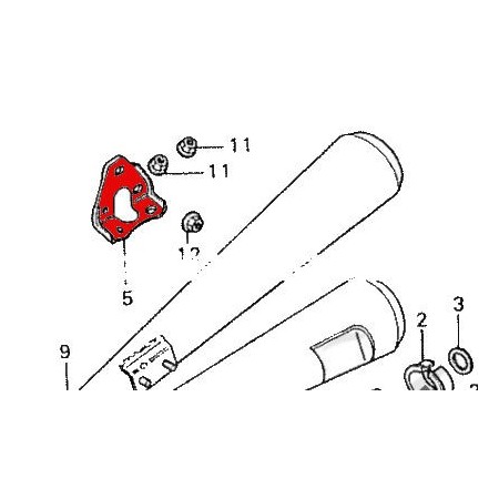 Echappement - support droit - CB500/550