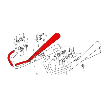 Echappement N°4 - CB500/550K - CB550F - Non Livable