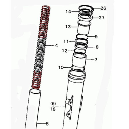 Fourche - Ressort - (x2) - CB750 K0-K2