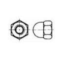 Ecrou - Hexa - borgne - Inox A2 - M8 x1.00 - (x1) - DIN1587 - 