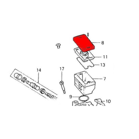 Service Moto Pieces|Frein - Maitre cylindre Avant - 2 vis - Couvercle reservoir bocal Avant |Maitre cylindre Avant|28,20 €