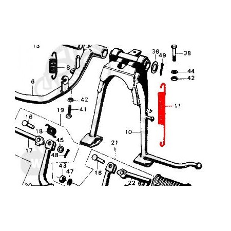 Bequille - Ressort de bequille centrale - CB450K