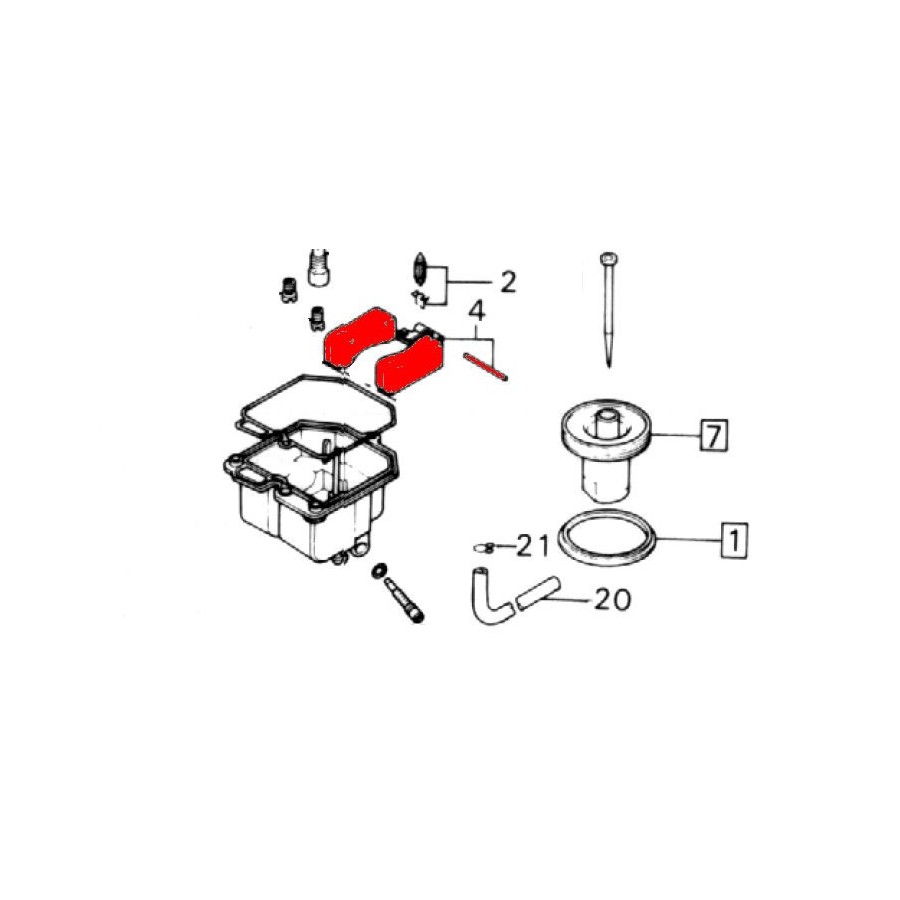 Service Moto Pieces|Manchon de liaison - Carburateur - filtre a air - (x1) - KZ650F - KZ750E/H - (4 cyl.) - 14073-1032|Filtre a Air|22,80 €