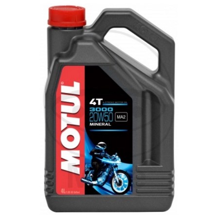 Service Moto Pieces|Huile -Moteur - MOTUL 3000 -  Minerale - 20W50 - 4 Litres|Huile Minerale|74,21 €