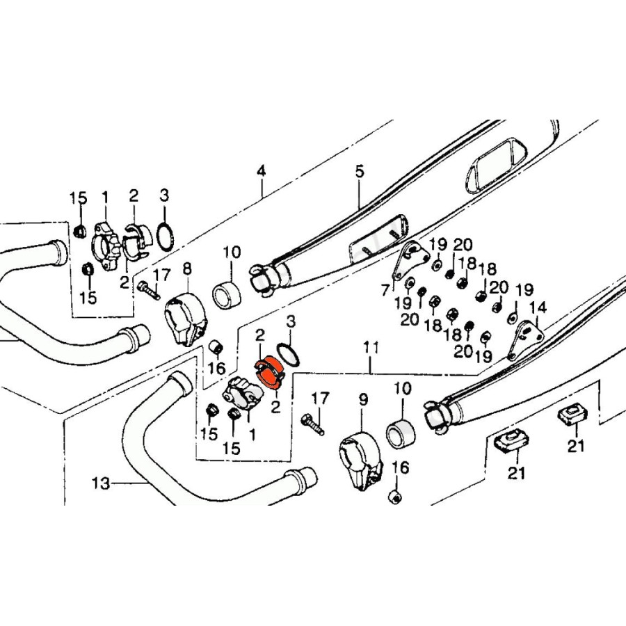 Service Moto Pieces|Echappement - Joint de collecteur - Aluminium - 46x55x5 mm - 14181-46E00|Joint collecteur|2,15 €