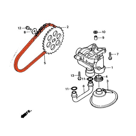 Service Moto Pieces|Moteur - Pompe a huile - Chaine - 56 maillons - CBX650|Joint - Carter|35,00 €