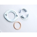 Echappement - collerette de fixation + 1/2 lune - CB125TD